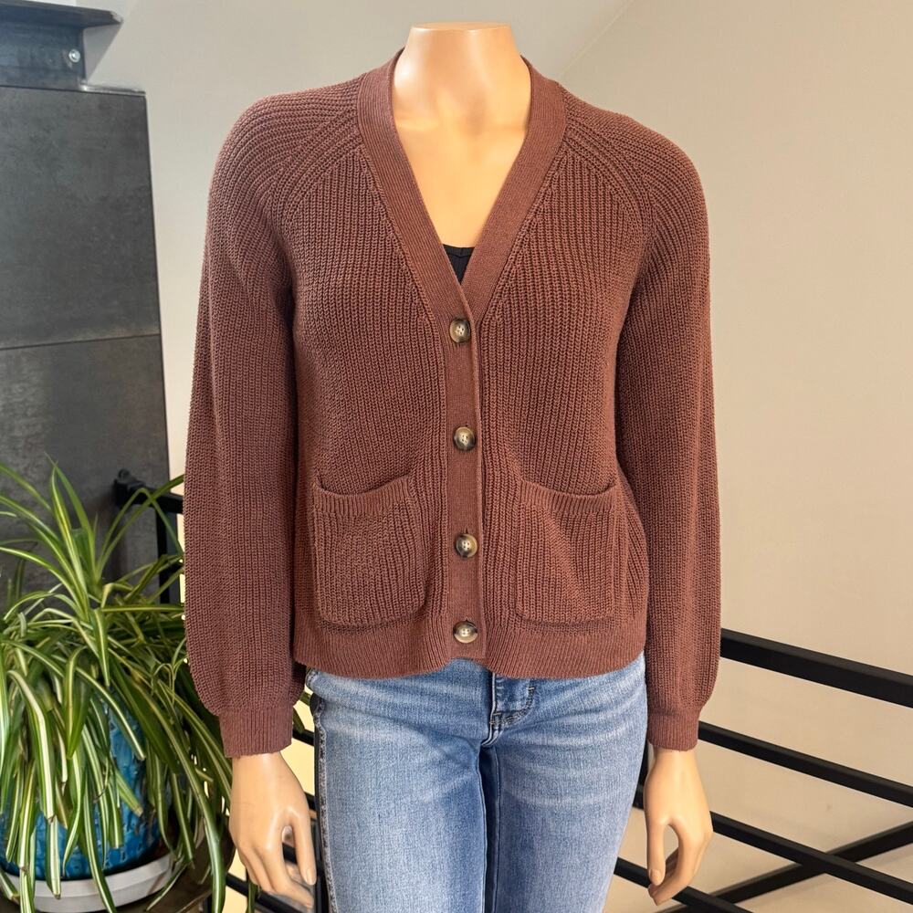 Cat & Jack Girls Brown Knit Cardigan Sweater XL 14 Fall Back to School Winter